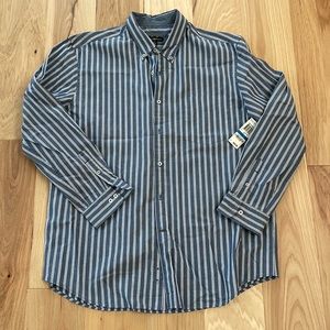 Club Room Men's Long-Sleeve Striped Woven Shirt - XL. NWT